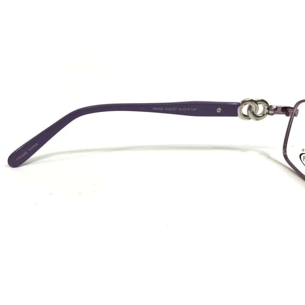 Eight to Eighty Eyeglasses Frames IRENE VIOLET Purple Silver Cat Eye 54-16-140